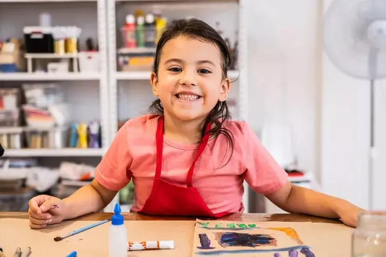 Image of a student in an art class