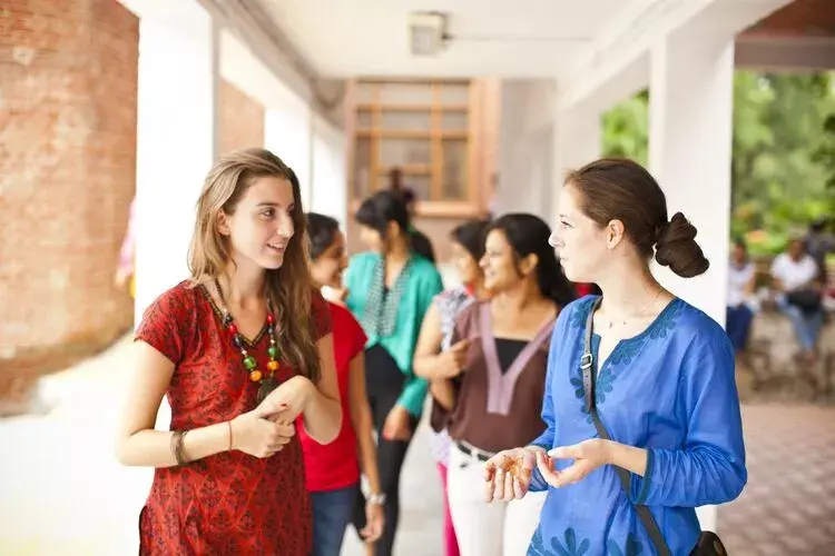 Image of six teachers in a discussion