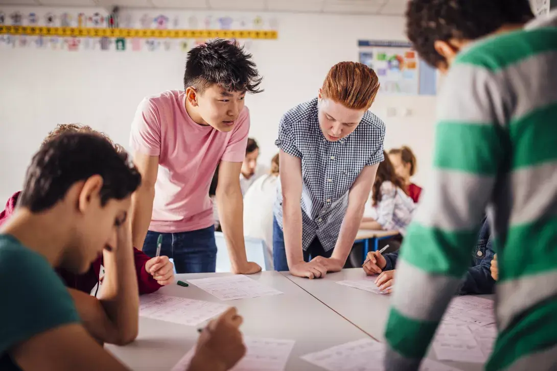 Photo of students in a discussion